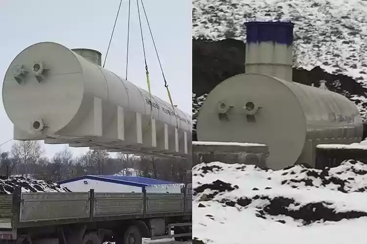 Цилиндрический подземный резервуар